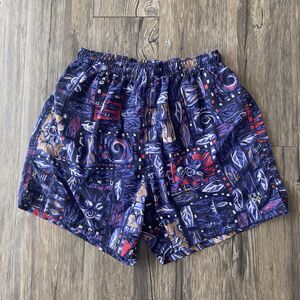 Vtg 90 Olympic USA Swim Shorts Trunks Floral Print JCPenney Mesh Lined Men M EUC